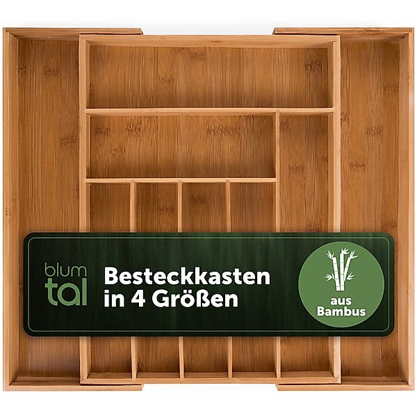 Blumtal Besteckkasten Schublade aus Bambus, größenverstellbarer günstig online kaufen