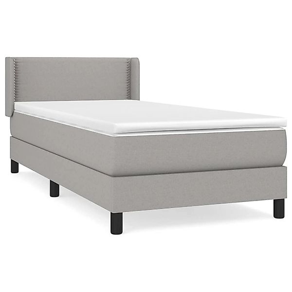 vidaXL Boxspringbett mit Matratze Hellgrau 100x200 cm Stoff 3129609 günstig online kaufen