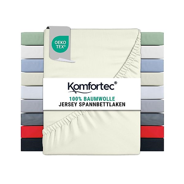 Komfortec Spannbettlaken Jersey Spannbettuch, 90x200, 140x200, günstig online kaufen