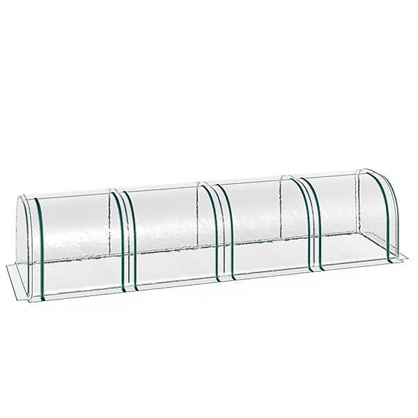 Outsunny Foliengewächshaus mit Tür Folie Stahl PVC Transparent 395 x 100 x günstig online kaufen