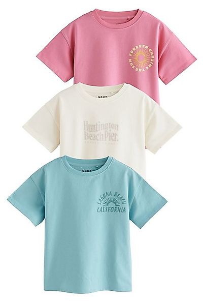 Next Strandshirt 3er-Pack Oversized Fit T-Shirts mit Slogan (3-tlg) günstig online kaufen