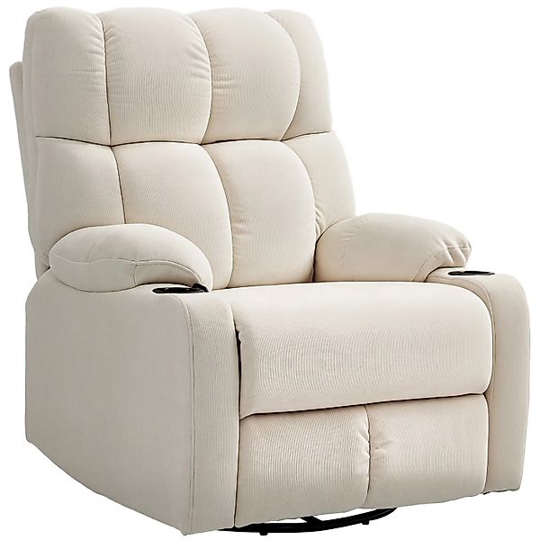 HOMCOM Relaxsessel Polyester Stahl Beige 88L x 96B x 108H cm günstig online kaufen