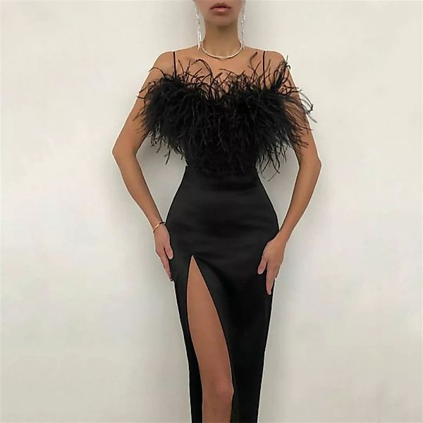 ZWY Dirndlbluse Slip-Kleid Bankett-Abendkleid Damen-Langkleid Elegant Lässi günstig online kaufen