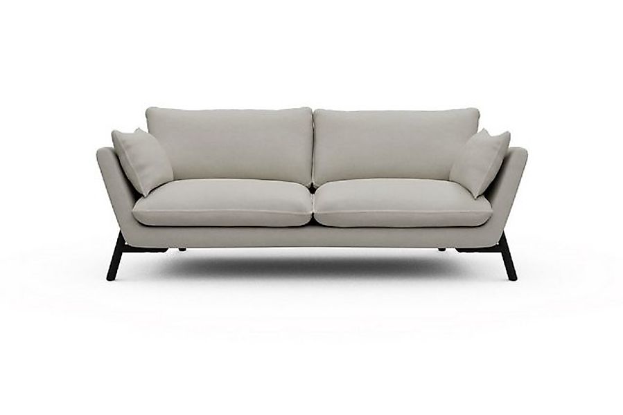 moebelfaktor Sofa Emil 3-Sitzer Beinfarbe Eiche Schwarz, schräg gestellte A günstig online kaufen