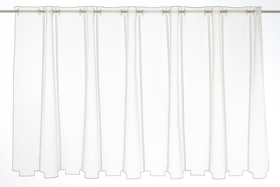 Gardinen Kranzusch Scheibengardine schlichte Stufen, Stangendurchzug, günstig online kaufen