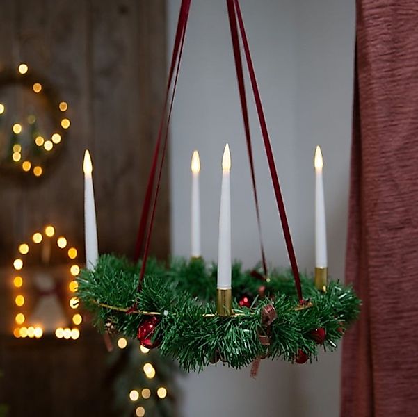 Spetebo Hängedekoration Hängender Adventskranz mit 4 LED Kerzen (Pack., 1 S günstig online kaufen