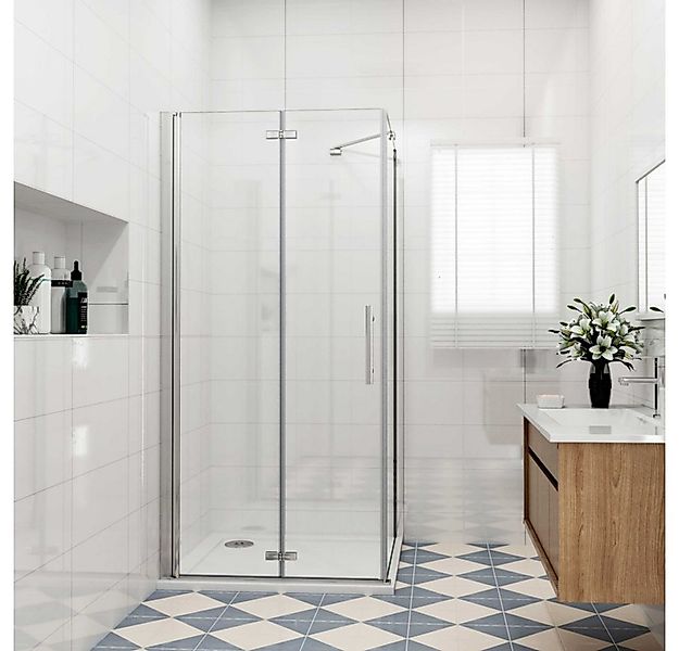 Duschparadies Eckdusche 185cm Falttür Scharniertür Drehtür Schwingtür Dusch günstig online kaufen