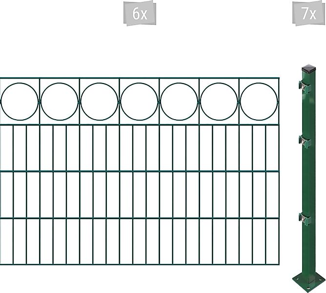 Arvotec Doppelstabmattenzaun »ESSENTIAL 80 zum Aufschrauben "Ring" mit Zier günstig online kaufen