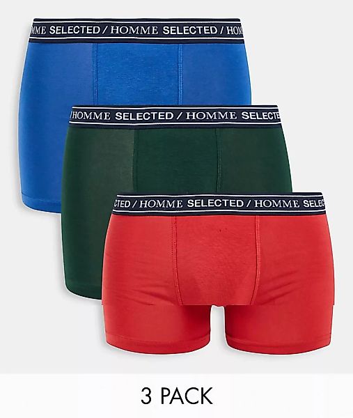 Selected Homme – Unterhosen in verschiedenen Farben mit Logobund im 3er-Pac günstig online kaufen