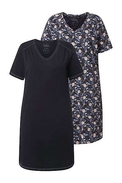 Ulla Popken Bigshirt Bigshirts 2er-Pack Blätter/uni günstig online kaufen