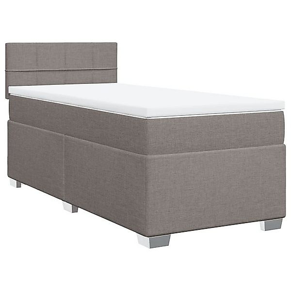 vidaXL Boxspringbett, Boxspringbett mit Matratze Taupe 90x200 cm Stoff günstig online kaufen