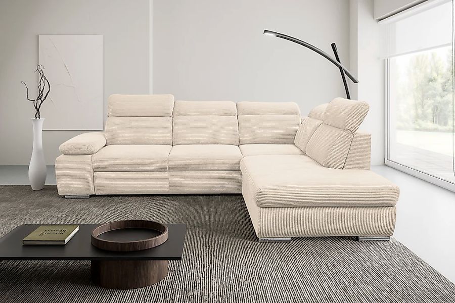 WERK2 Ecksofa "Alicante Cord, inkl. Bettfunktion & Bettkasten, Breite 280cm günstig online kaufen