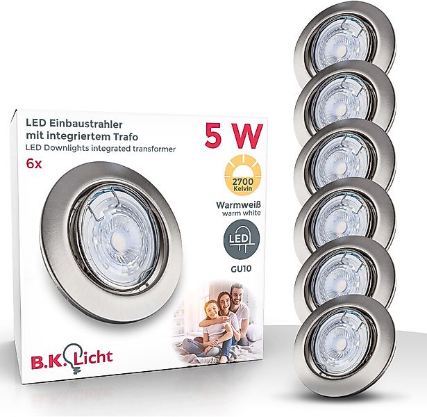 B.K.Licht LED Einbauleuchte 6er Set Einbaustrahler, günstig online kaufen