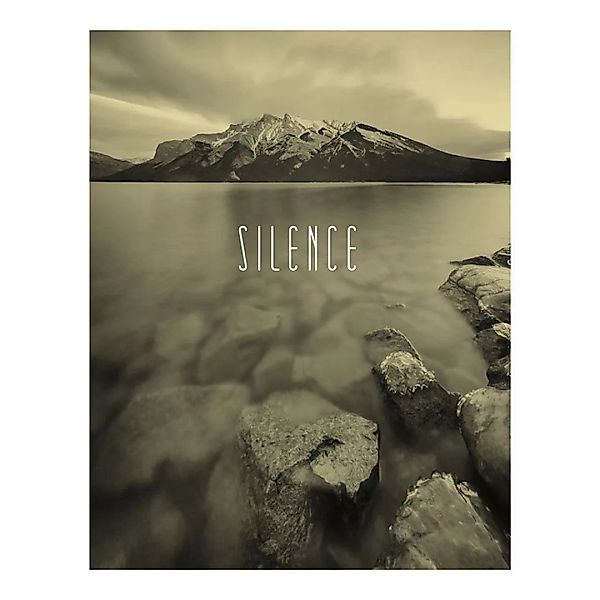 Komar Wandbild Word Lake Silence Sand Natur B/L: ca. 40x50 cm günstig online kaufen