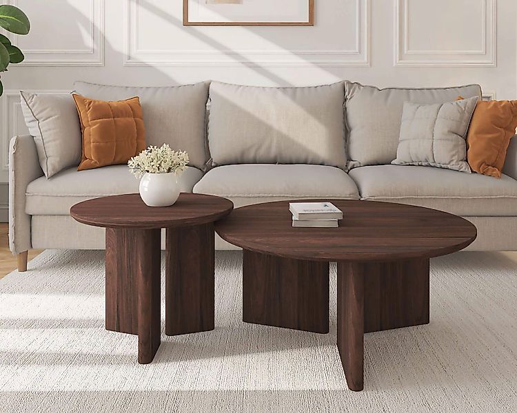 OTTO home Couchtisch "Cassian" 1 Stk. tlg. Walnussoptik, modernes Fußgestel günstig online kaufen