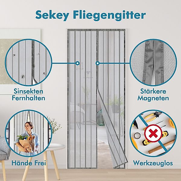 Sekey Insektenschutz-Tür Fliegengittertür magnetisch für Balkontür, günstig online kaufen