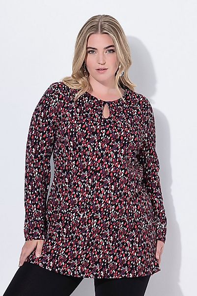 Ulla Popken Longshirt Longshirt grafischer Druck A-Linie Rundhals günstig online kaufen