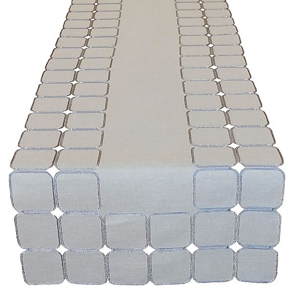 texpot Tischdecke Tischläufer Stickerei Quadrate modern günstig online kaufen