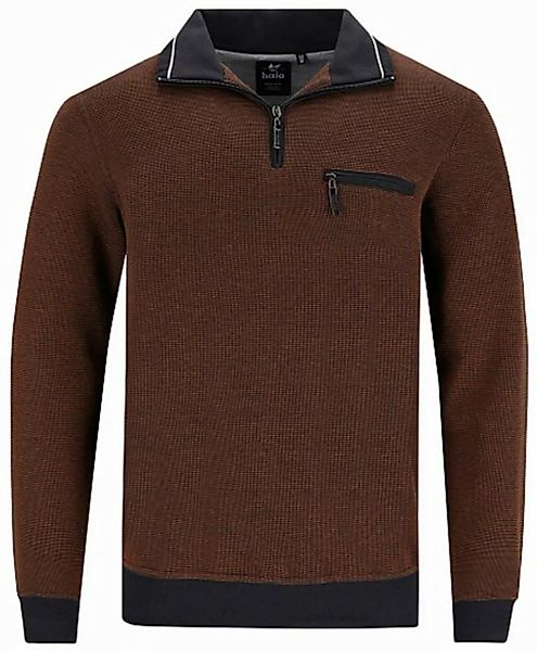 Hajo Sweatshirt Herren Sweatshirt mit Reißverschluss (1-tlg) Troyer Kragen günstig online kaufen