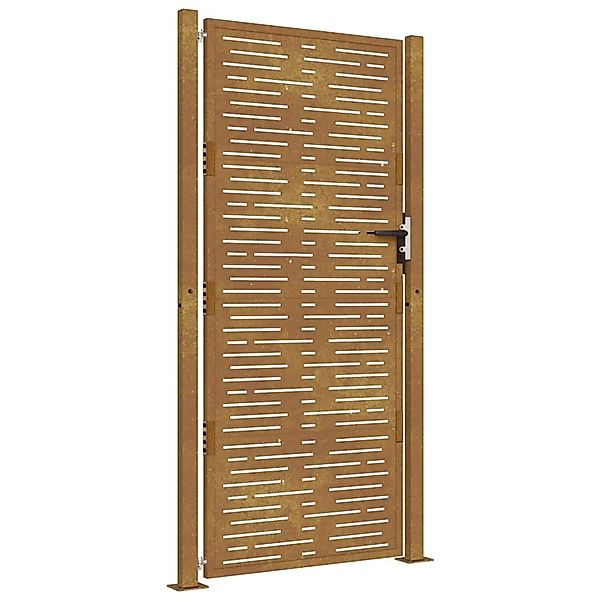 vidaXL Gartentor 105 x 205 cm Cortenstahl Quadratisches Design 153201 günstig online kaufen