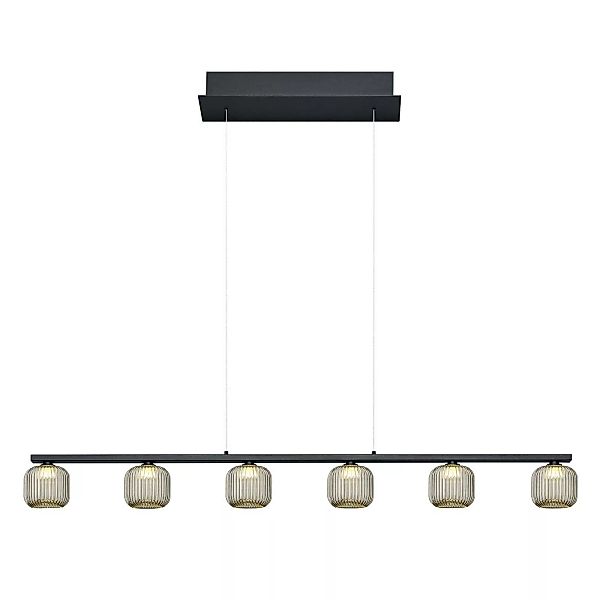 LED-Hängeleuchte Loft mit Rauchglas, sechsflammig günstig online kaufen