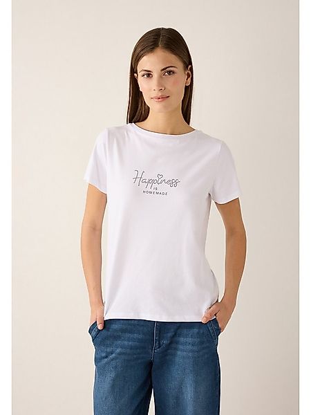 MORE&MORE T-Shirt elastisches Kurzarmshirt Strass-Schriftzug günstig online kaufen