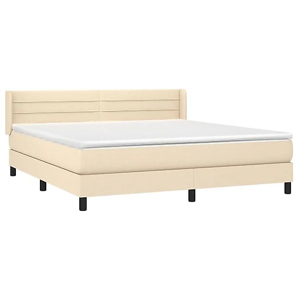 vidaXL Boxspringbett mit Matratze Creme 180x200 cm Stoff 3129814 günstig online kaufen