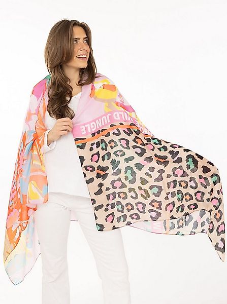 Zwillingsherz Schal "Wild Jungle", farbenfrohes Muster mit Schriftzug günstig online kaufen