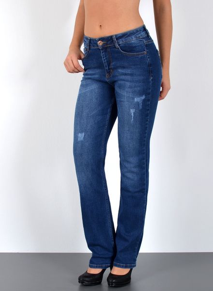 ESRA Straight-Jeans Damen Jeans Gerade hohe günstig online kaufen