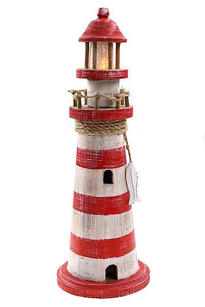 ELLUG LED-Dekofigur Leuchtturm aus Holz mit günstig online kaufen