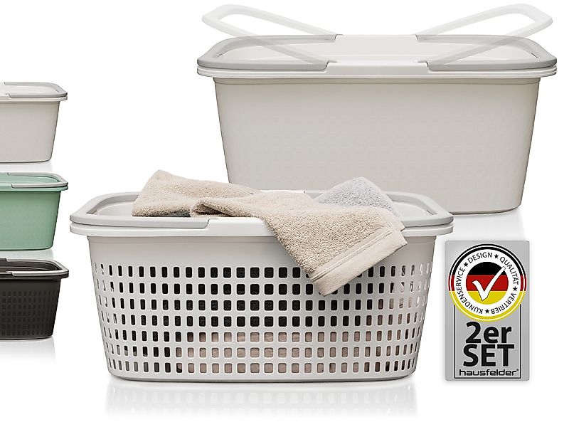 Hausfelder Wäschekorb Wäschewanne 58x37x25cm (Weiß, 1 günstig online kaufen