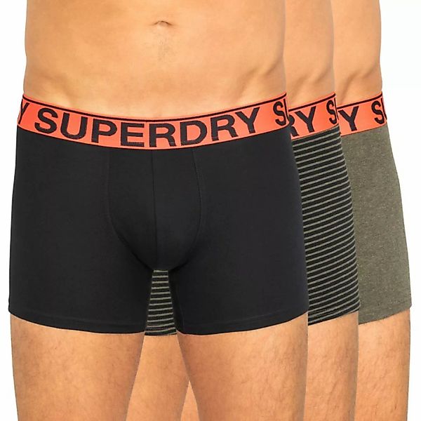 Superdry 3-er Set Boxer Briefs Khaki, Schwarz & Gestreift günstig online kaufen