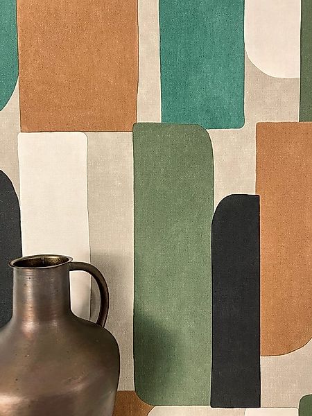 Newroom Vliestapete, Grün Tapete Modern Grafik - Mustertapete Abstrakt Grau günstig online kaufen