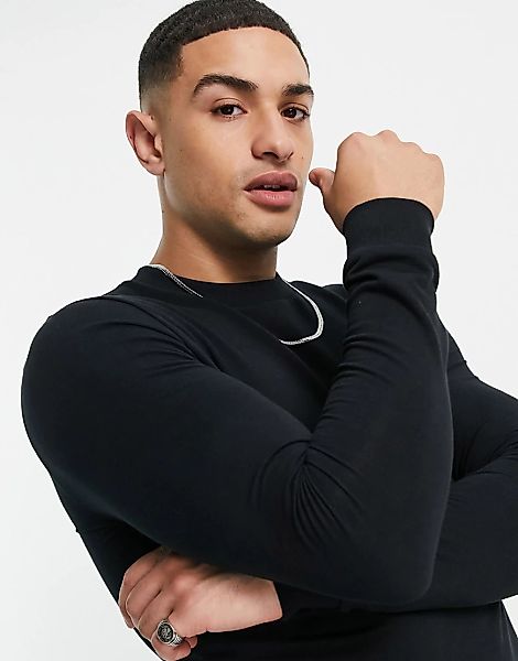 ASOS DESIGN – Muskel-Sweatshirt aus Bio-Baumwollmischung in Schwarz günstig online kaufen