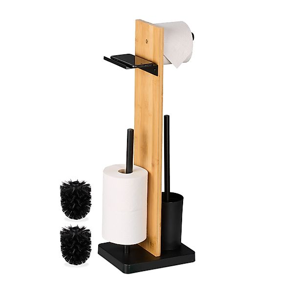 relaxdays WC-Garnitur Bambus & Eisen mit günstig online kaufen