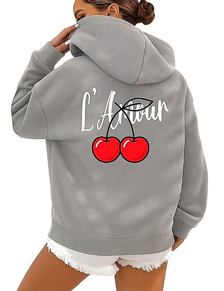 RMK Kapuzenpullover Damen Pullover L'Amour Winter Hoodie Hoody Oversized Sw günstig online kaufen