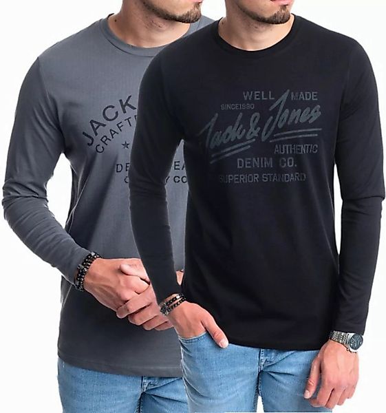 Jack & Jones Langarmshirt stilvolles Regular Fit Longsleeve mit Printdruck günstig online kaufen