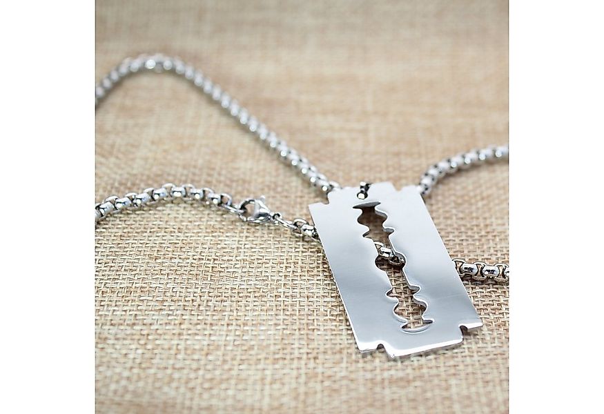 ELLAWIL Edelstahlkette Halskette mit Rasierklinge Anhänger Rasiermesser Ras günstig online kaufen