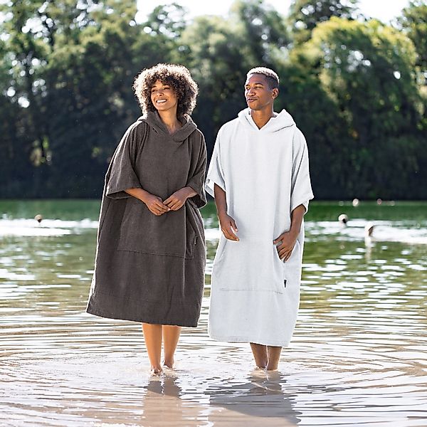 HOMELEVEL Bademantel Badeponcho Unisex aus 100% günstig online kaufen