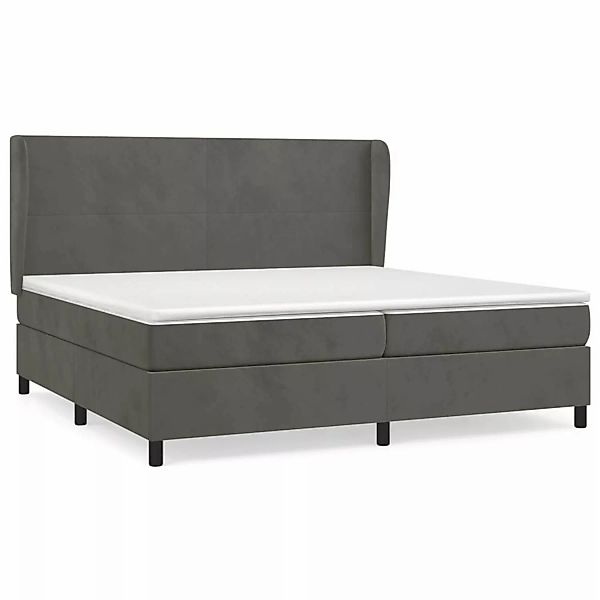 vidaXL Boxspringbett mit Matratze Dunkelgrau 200x200 cm Samt1372686 günstig online kaufen