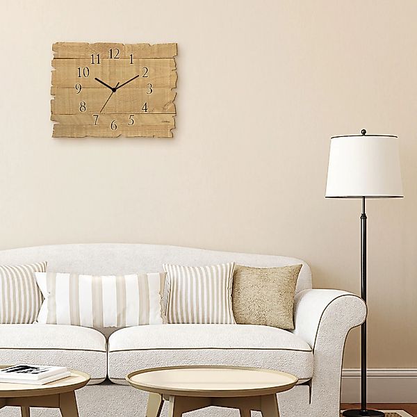 Artland Wanduhr "Holzuhr hell" wahlweise mit Quarz- oder Funkuhrwerk, lautl günstig online kaufen