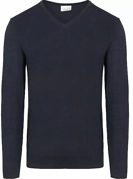 Profuomo Pullover V-Neck Merinowolle Navy - Größe S günstig online kaufen