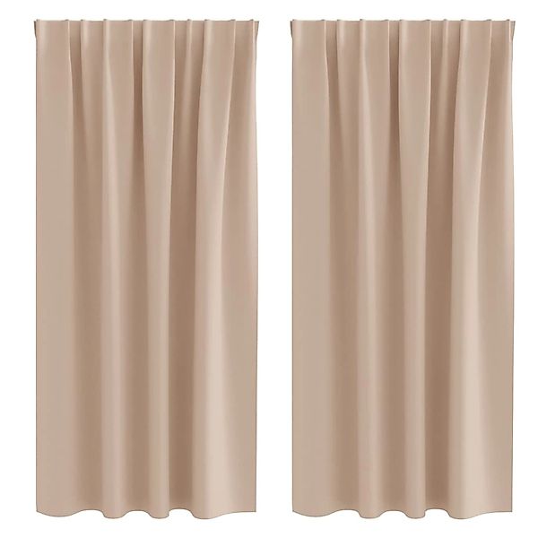 vidaXL Verdunkelungs-Vorhänge mit Ringen Taupe Polyester 4107439 günstig online kaufen