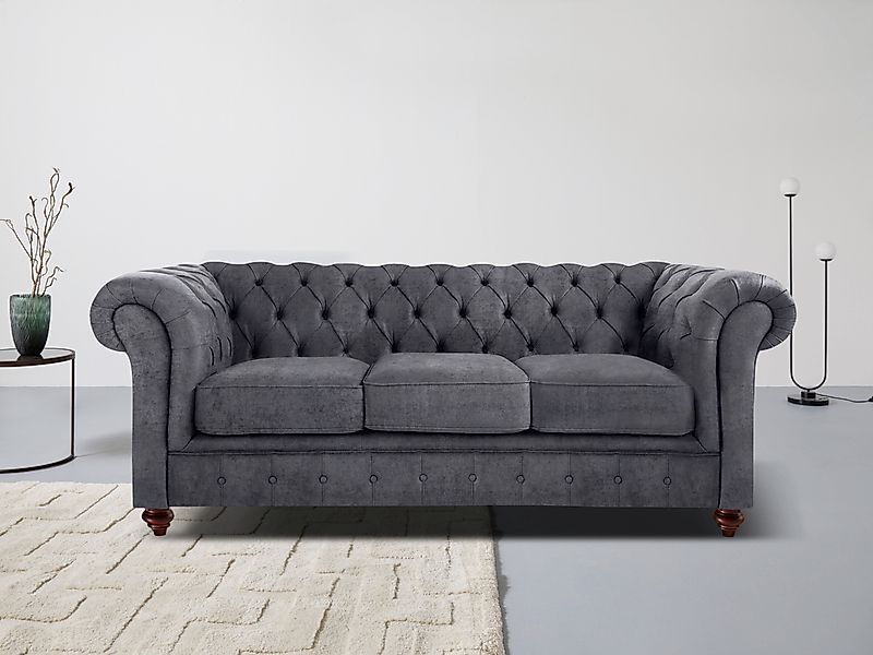 Home affaire Chesterfield-Sofa »Chesterfield 3-Sitzer B/T/H: 198/89/74 cm« günstig online kaufen