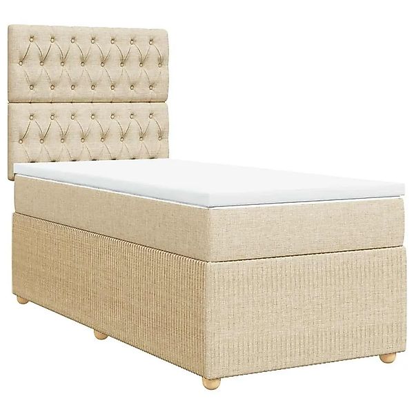 vidaXL Boxspringbett mit Matratze Creme 90x190 cm Stoff 3294223 günstig online kaufen