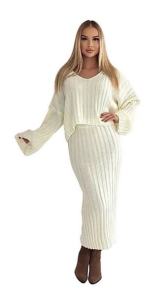Mississhop Strickkleid Strickkleid Strickanzug Rock Pullover günstig online kaufen
