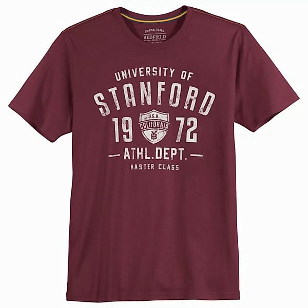 redfield Rundhalsshirt Redfield Übergrößen T-Shirt weinrot STANFORD günstig online kaufen