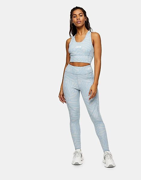 Topshop – Activewear – Blau gemusterte Leggings-Mehrfarbig günstig online kaufen