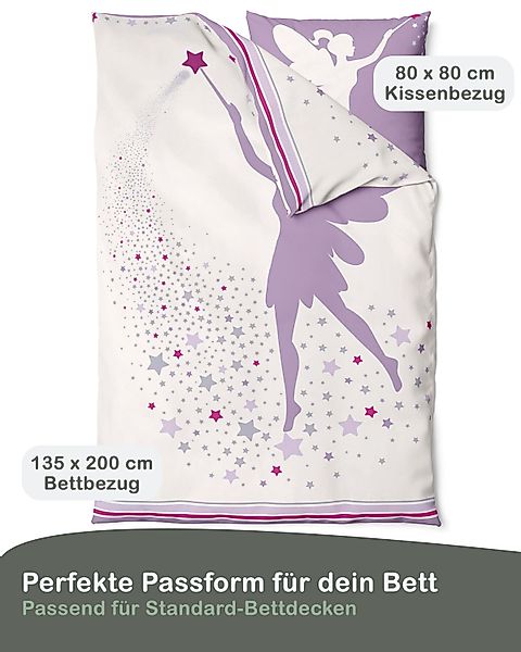 LINKHOFF Kinderbettwäsche Kinder Bettwäsche Fee 135x200 günstig online kaufen