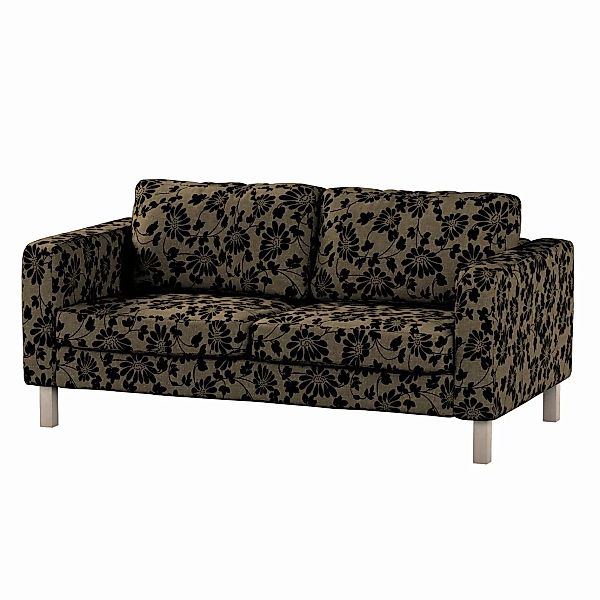 Bezug für Karlstad 2-Sitzer Sofa nicht ausklappbar, beige-schwarz, Sofahuss günstig online kaufen